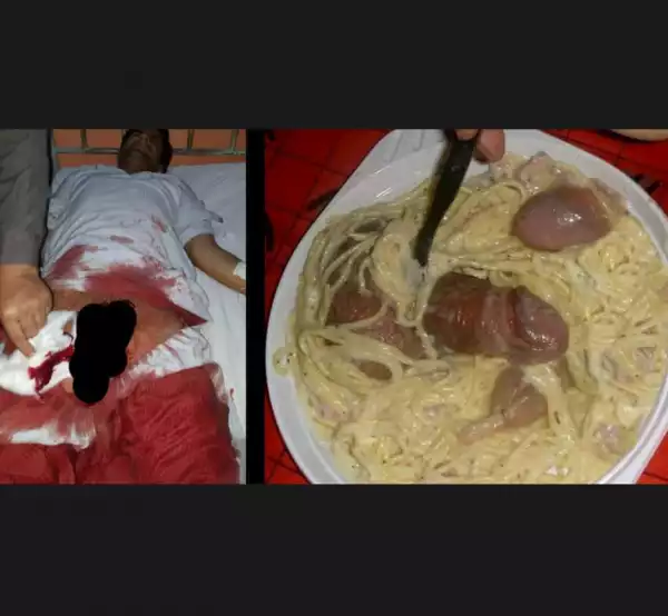 Graphic Photos: Woman Catches Her Husband Having Sex With Their House Maid Cuts Off His Penis And Use It To Cook Noodles